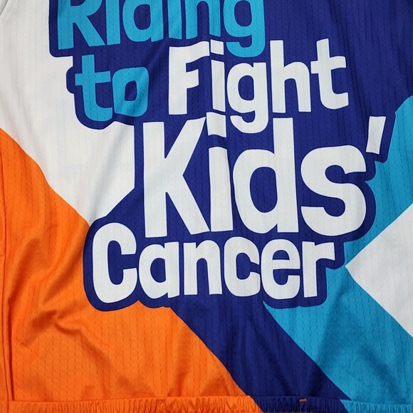 Chrome Cycling Shirt Men's Zip Pockets Fight Kids Cancer Short Sleeve Size 2XL - Picture 4 of 16
